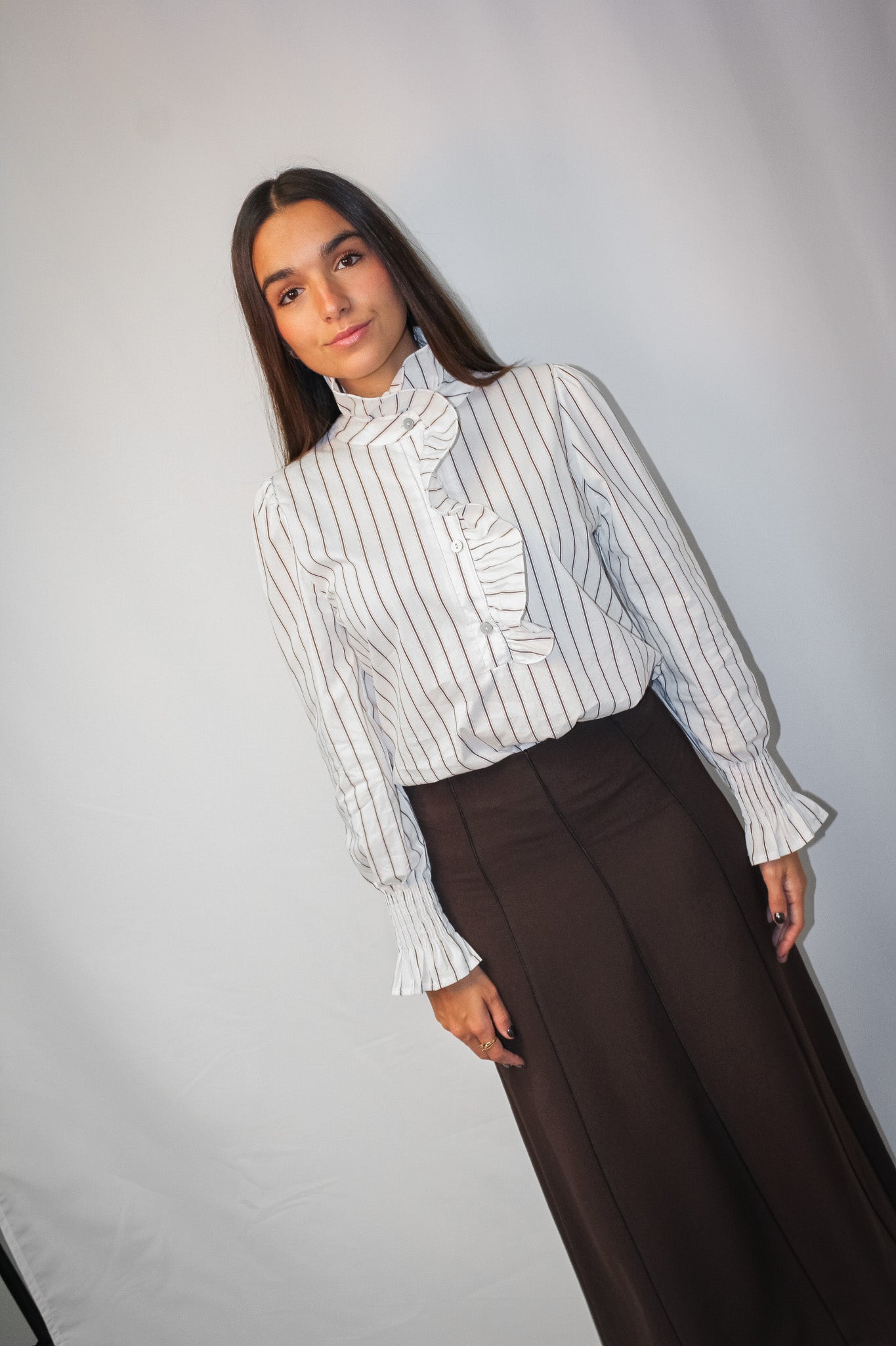 Falda Volant Marrón